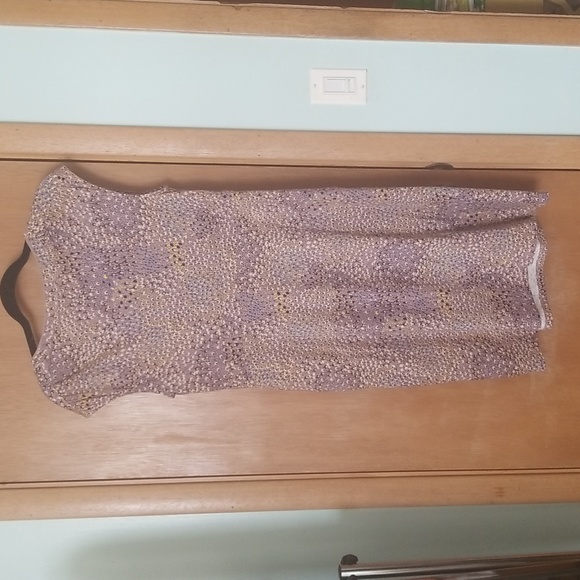 Boden Tan & Purple Print Margot Jersey Dress sz 8 - Picture 5 of 7